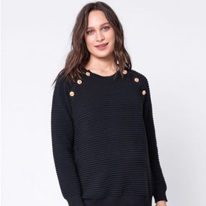 Seraphine Ribbed Cotton Maternity & Nursing Sweater